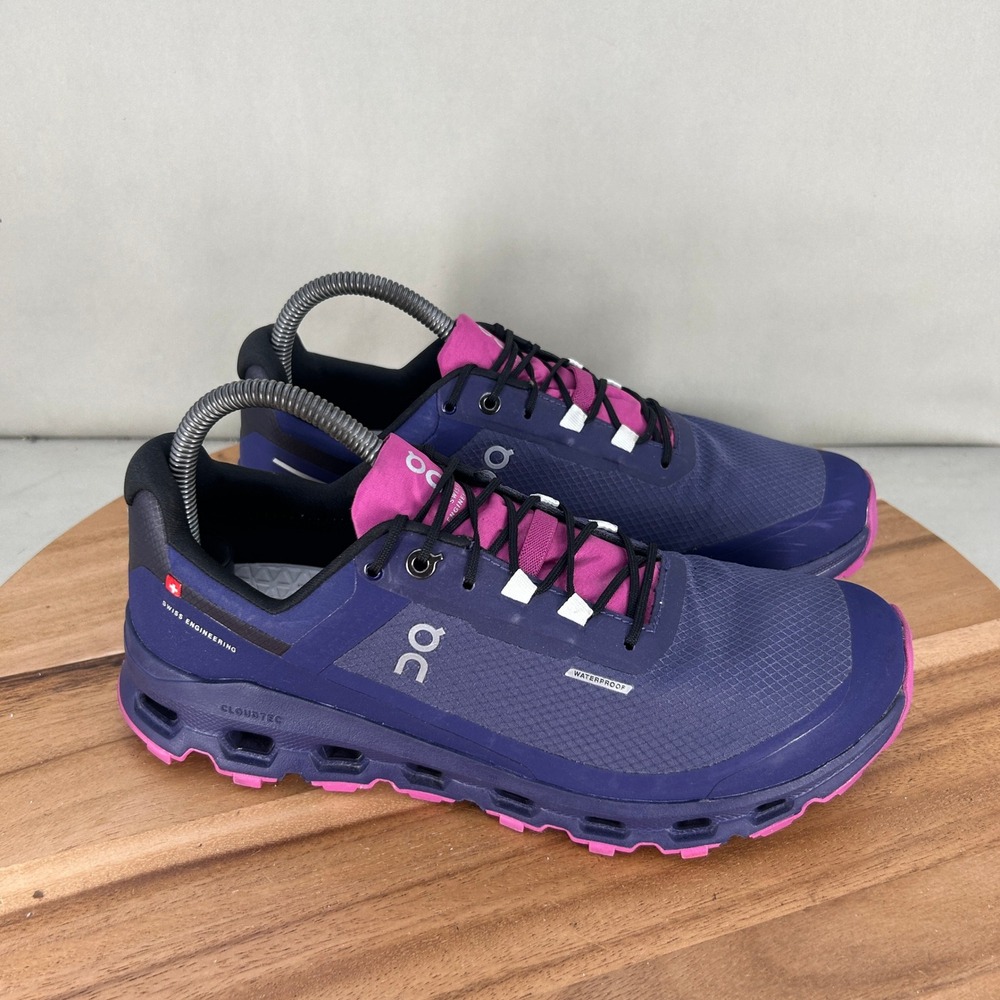 On Cloudvista Waterproof Womens Trail Running Shoes Navy Pink 74.98275 Size 9
